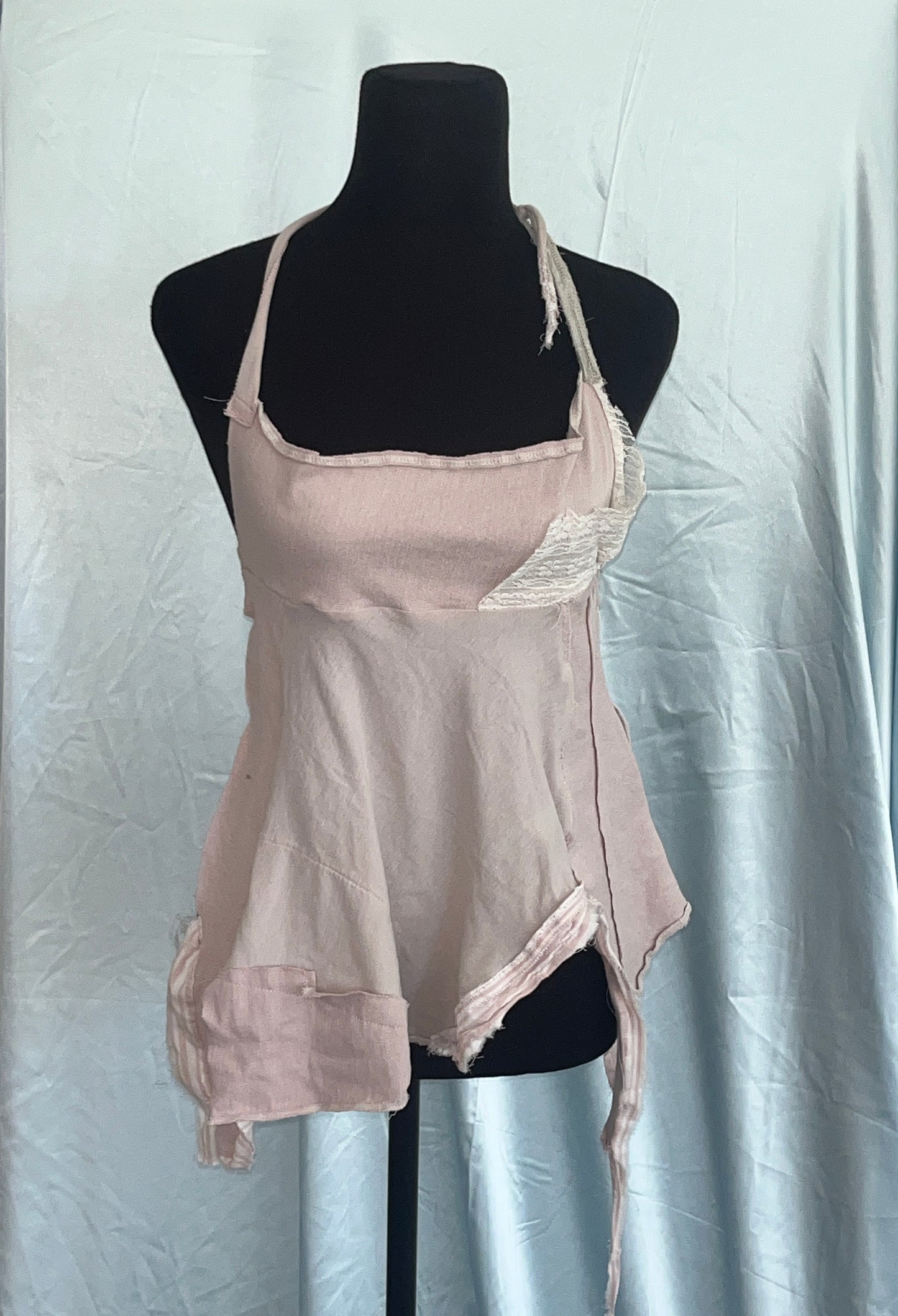 Asymmetrical dusty pink halter
