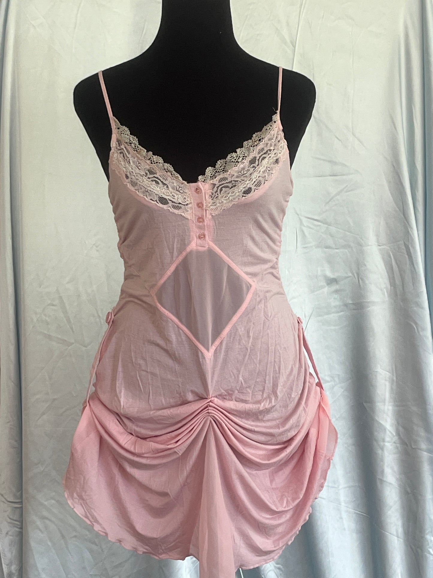 SOLD Reworked pink slip dress