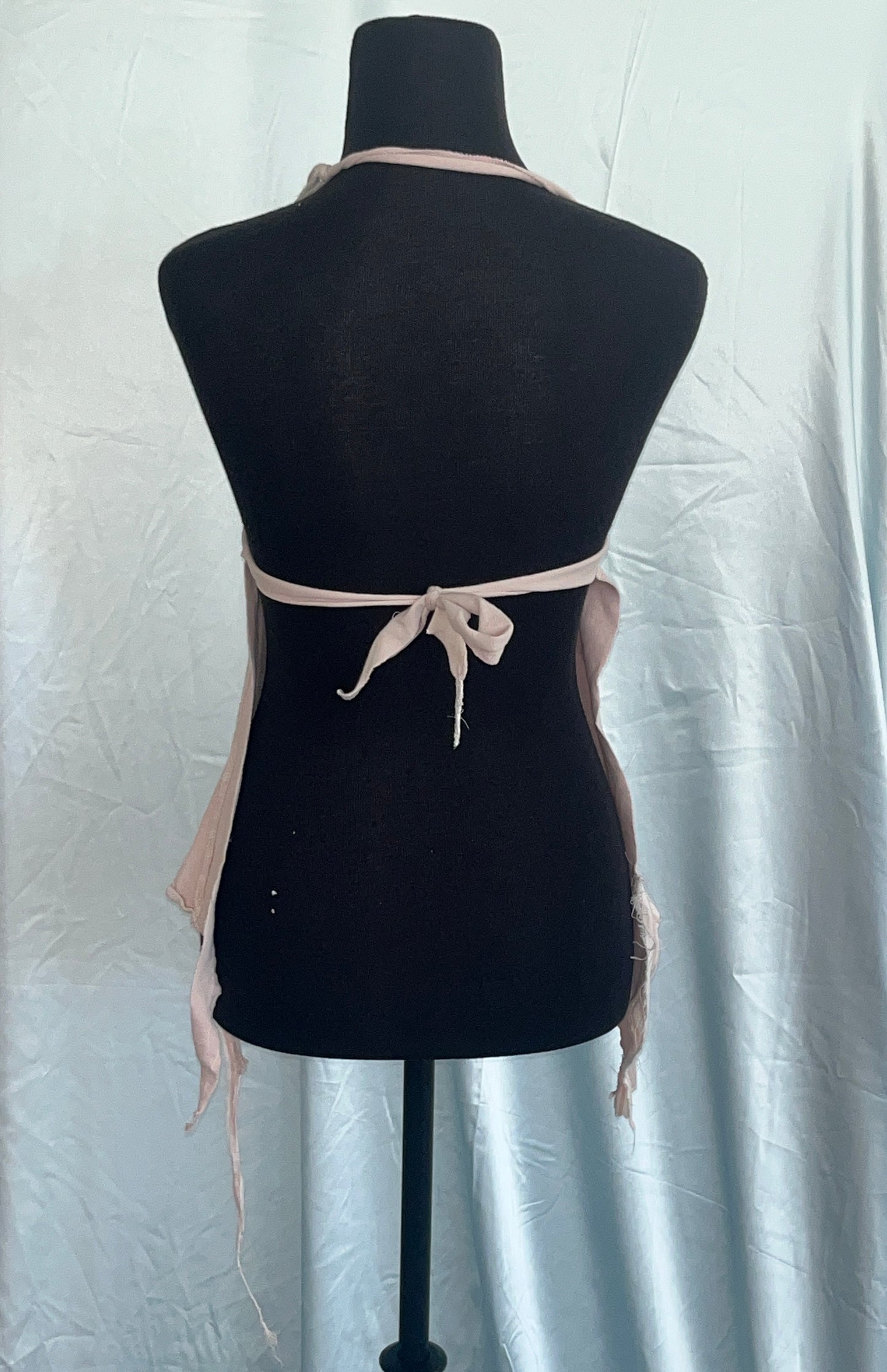 Asymmetrical dusty pink halter