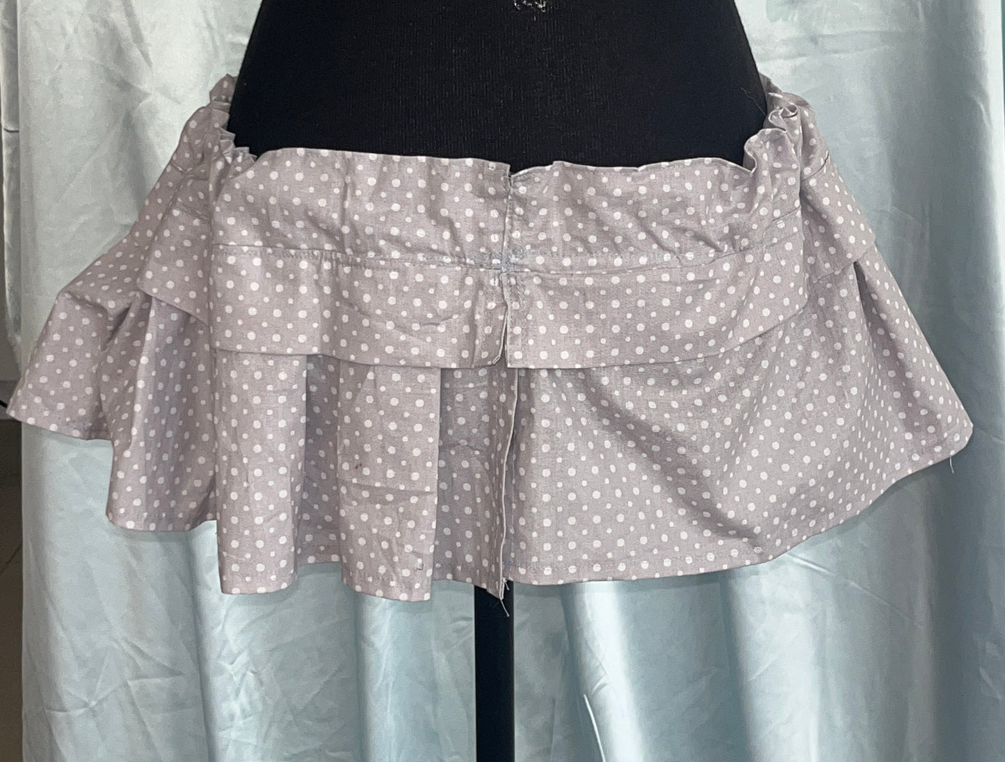 Asymmetrical polka dot mini skirt