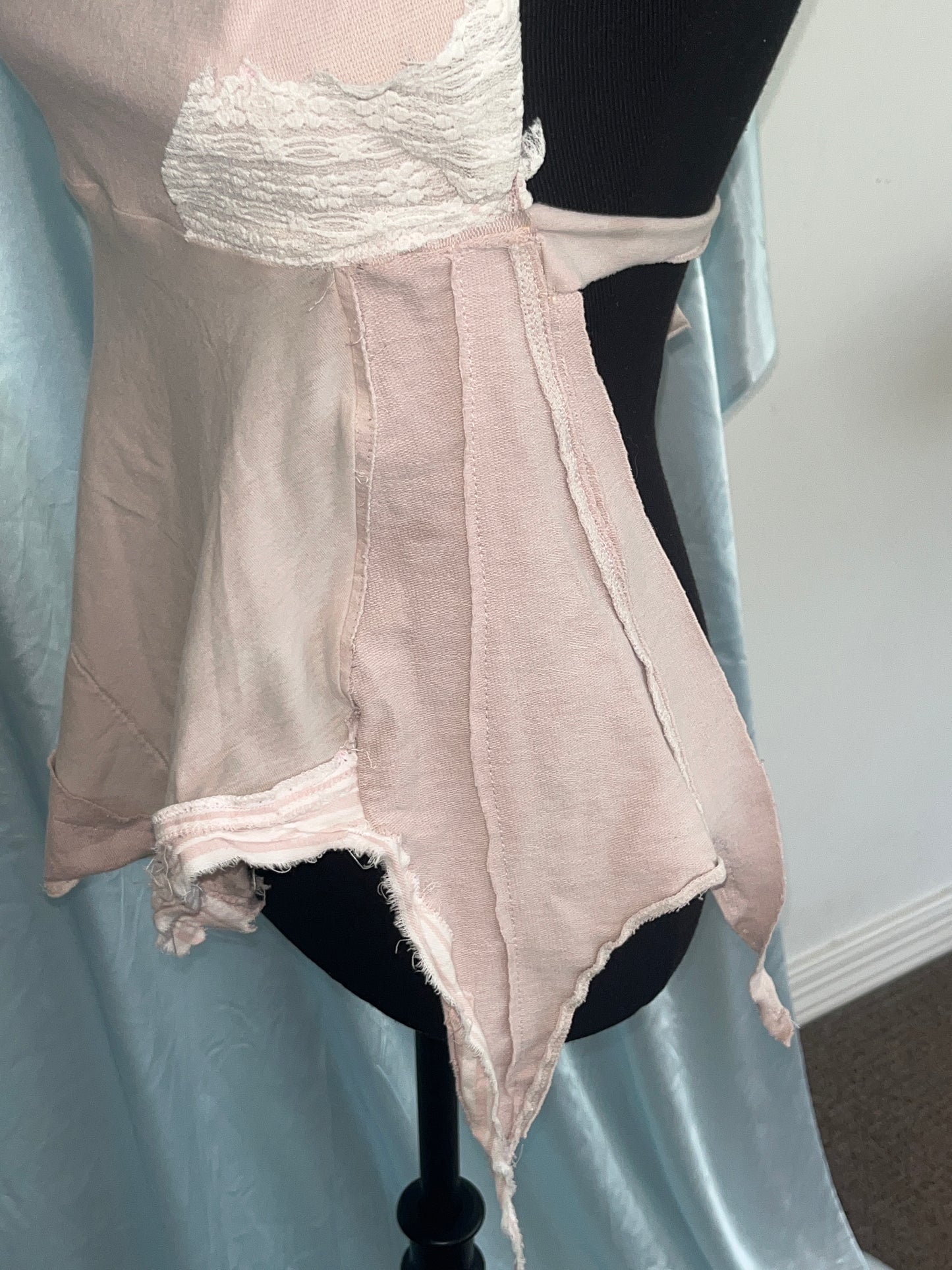 Asymmetrical dusty pink halter