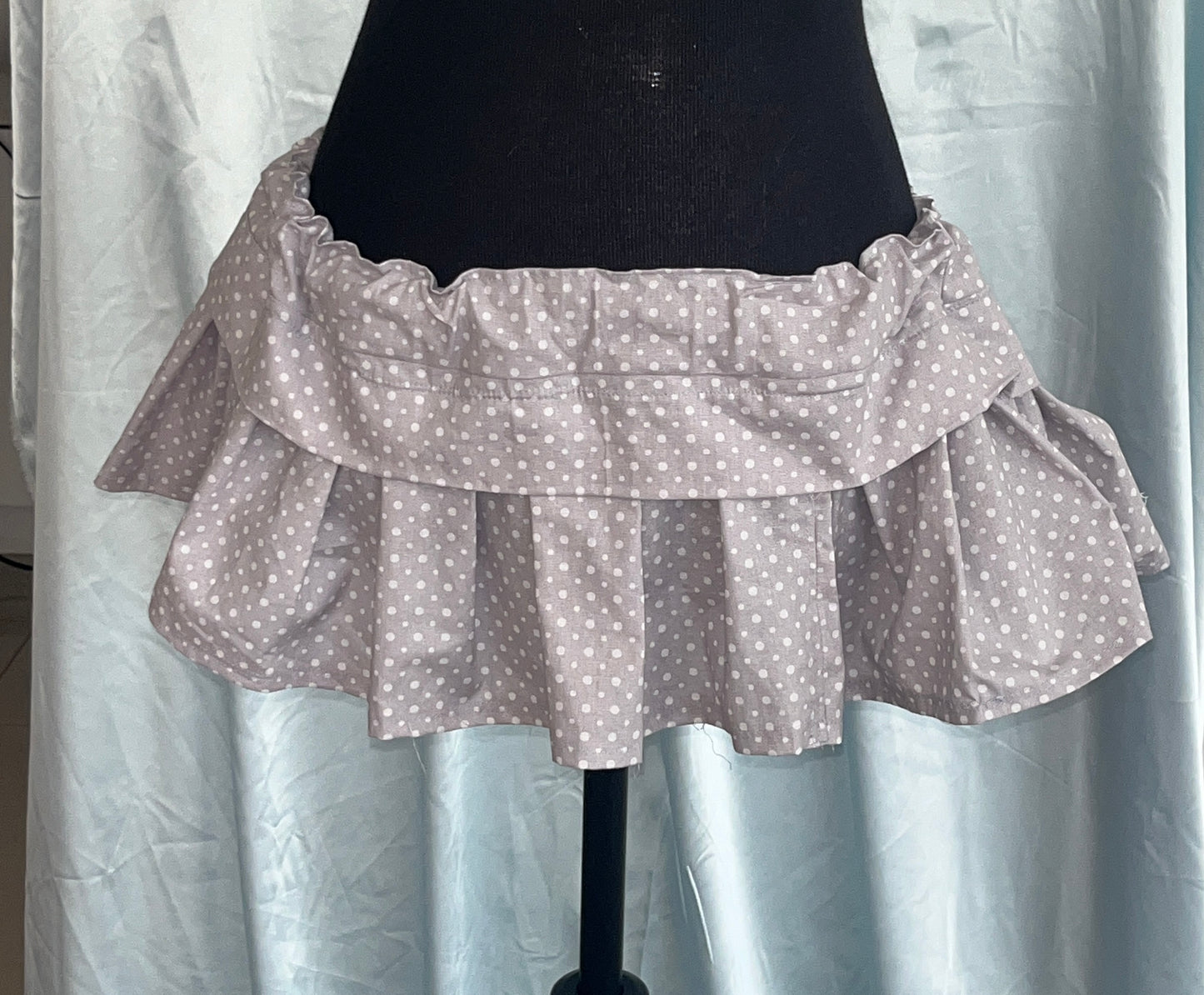 Asymmetrical polka dot mini skirt