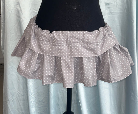 Asymmetrical polka dot mini skirt